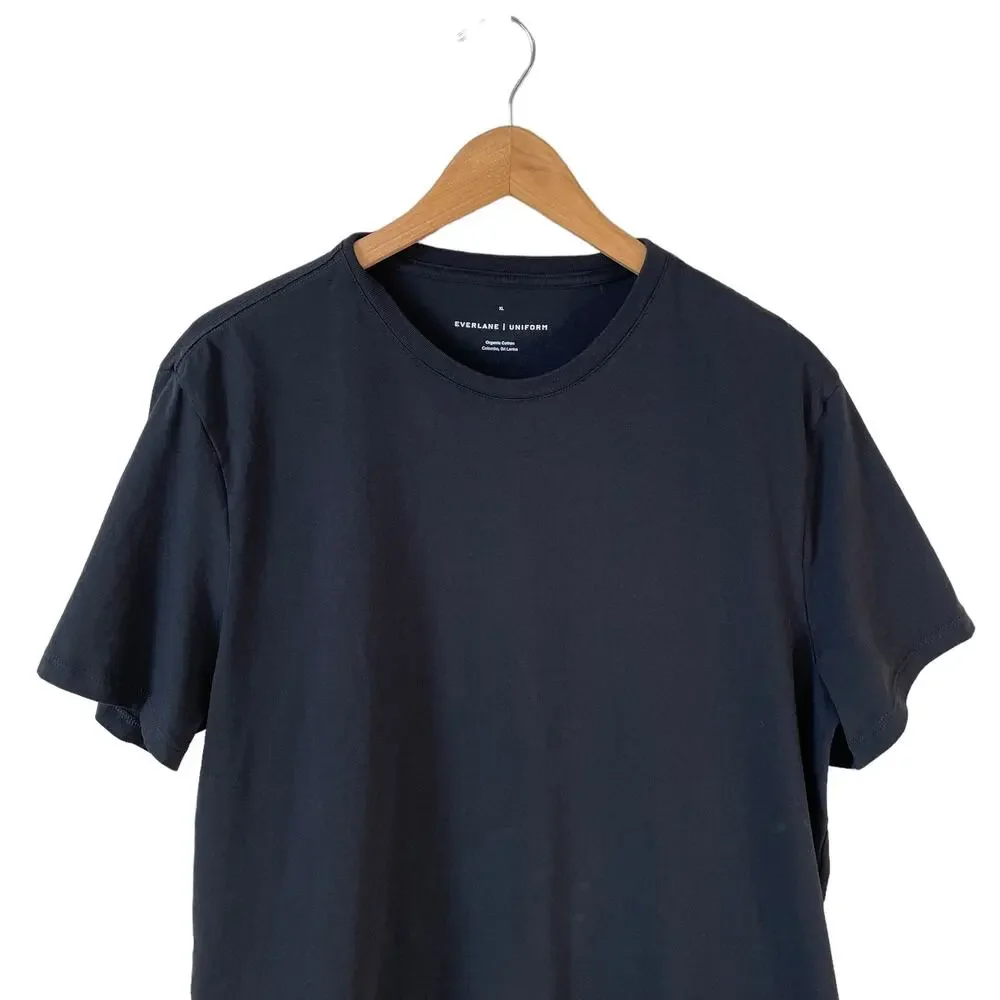 EVERLANE New Men's Organic Cotton Short Sleeve Crew Neck T Shirt Black Size XL - Picture 3 of 8